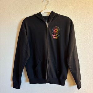 Disney World of Color Black Zip-Up Hoodie Sweatshirt with Colorful Print